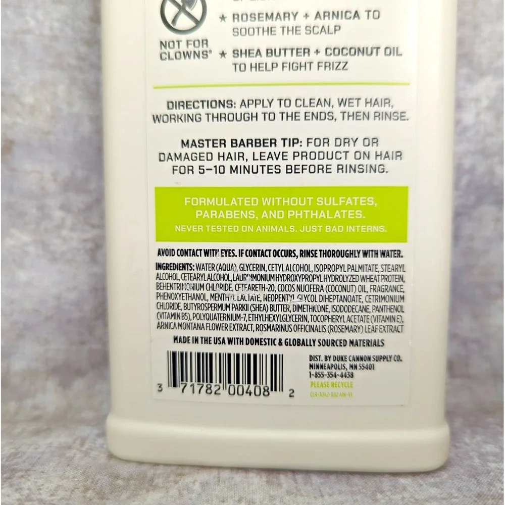 Duke Cannon Superior Grade Scalp Care Conditioner for Men, 14 Oz